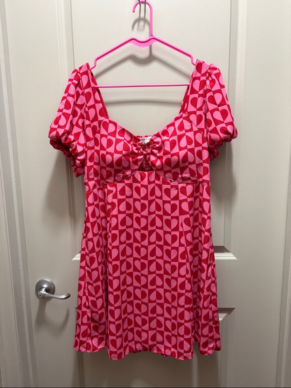 Pink Patterned Mini Dress - Pink